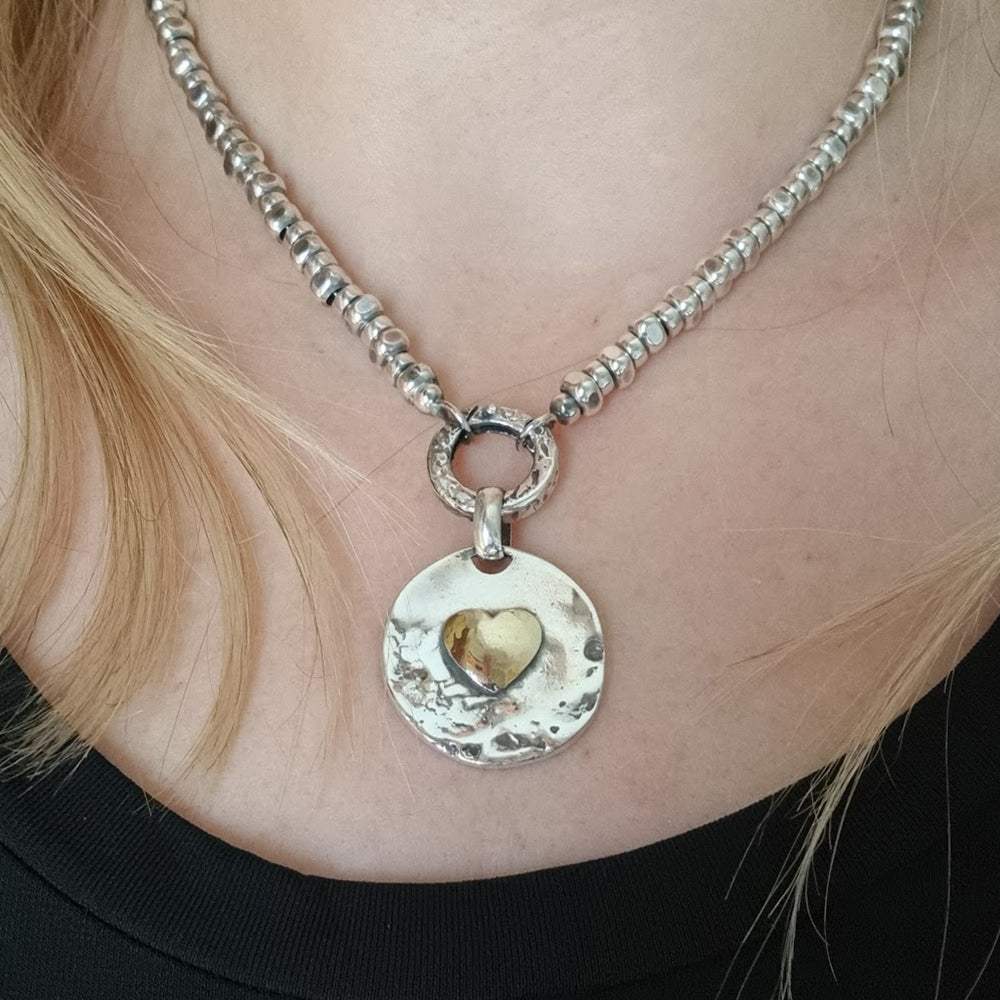 Medalha com Motivos em Prata e Ouro 9k