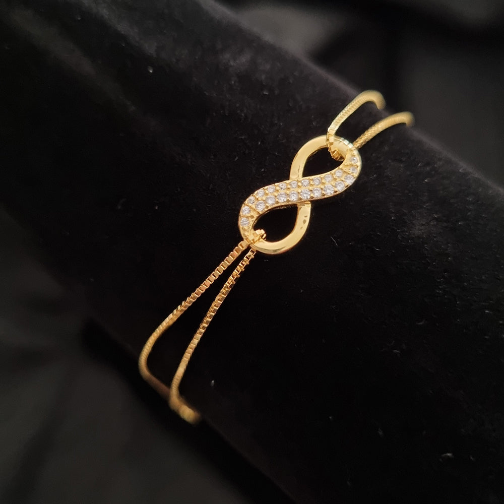Pulseira Infinito em Prata Dourada e Zircónias