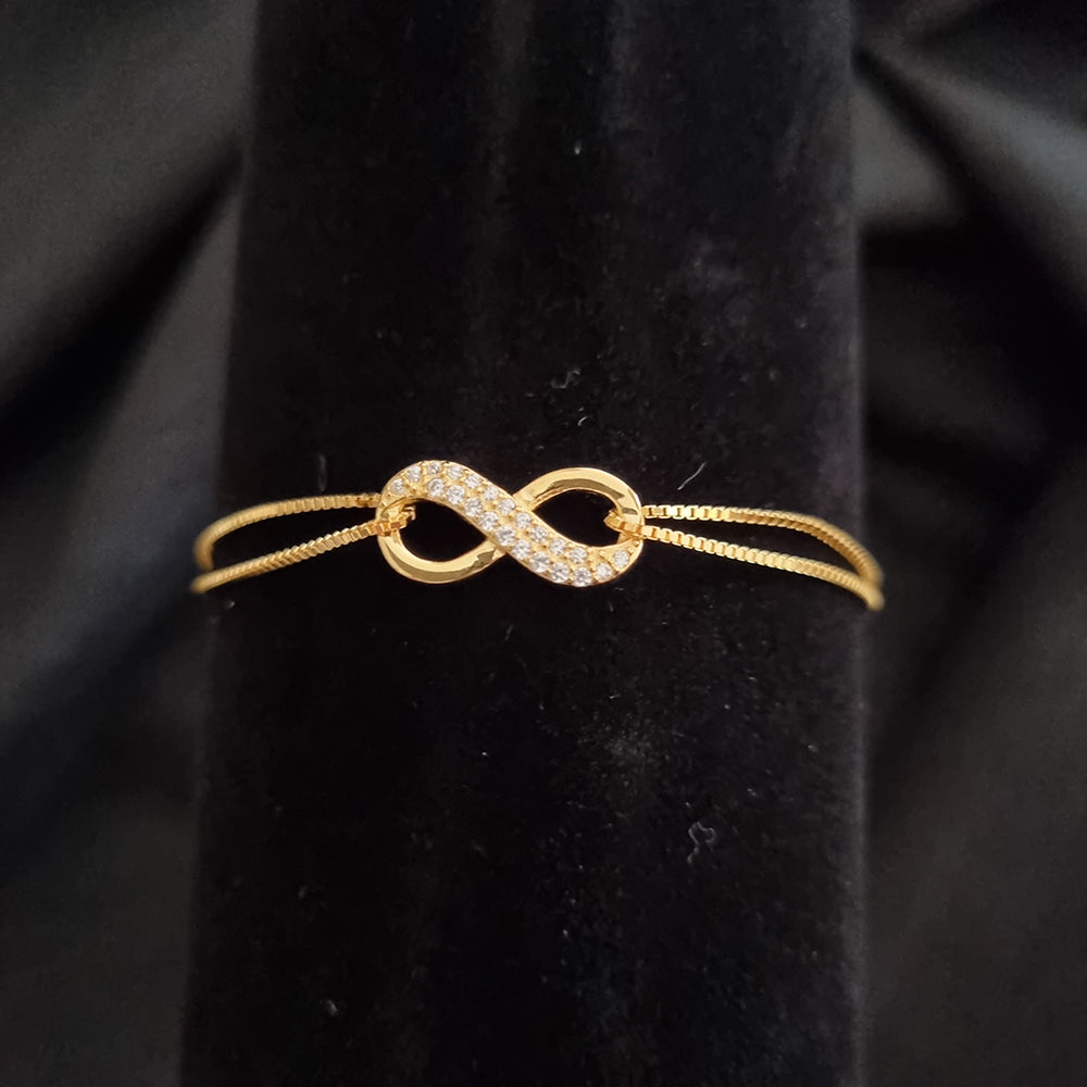 Pulseira Infinito em Prata Dourada e Zircónias