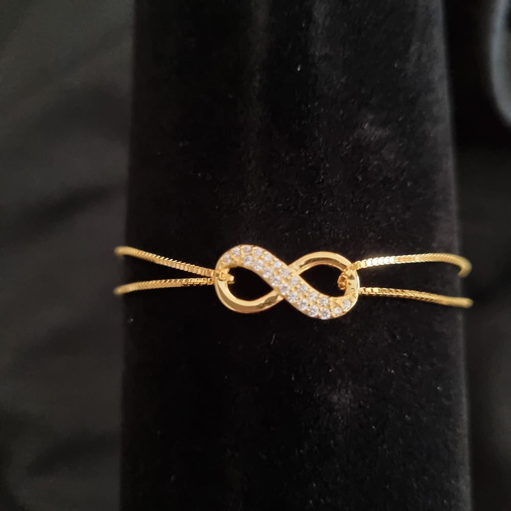 Pulseira Infinito em Prata Dourada e Zircónias
