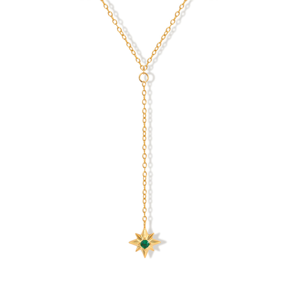 Colar Estrela em Prata Banhada a Ouro