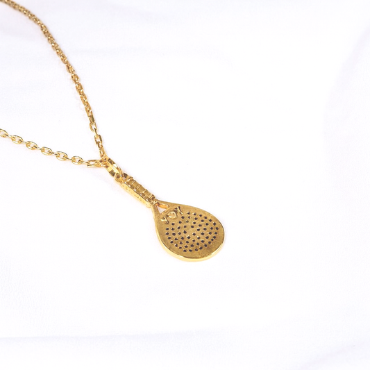 Colar Raquete Padel em Prata Banhada a Ouro - Peça Exclusiva
